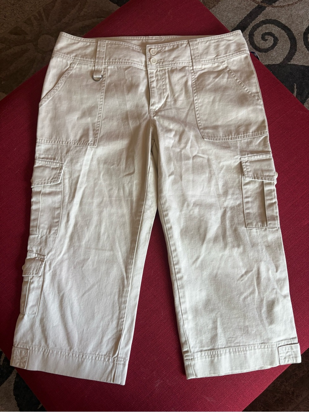 OP Women's Cream Cargo Capris